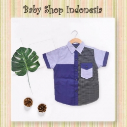 LK100 Kemeja Two Tones Polkadot abu 78  large